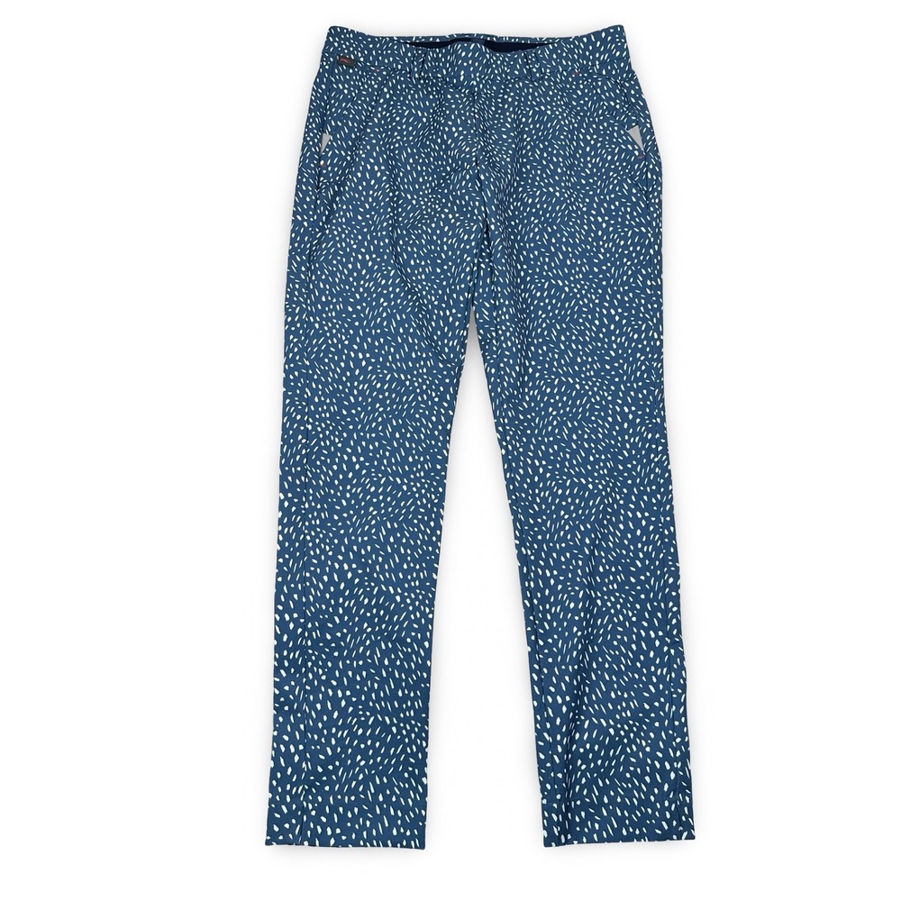 Kjus Women Ice Light 7/8 Treg Print Golf Pants Blue White Slim Fit LG20-L02 38 M